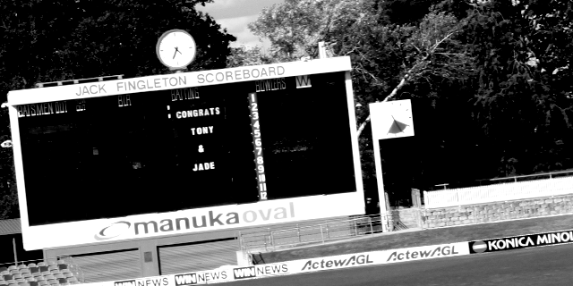 Manuka Oval scoreboard