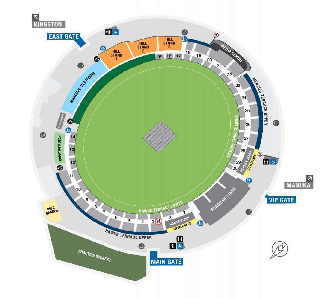 Manuka Oval seating