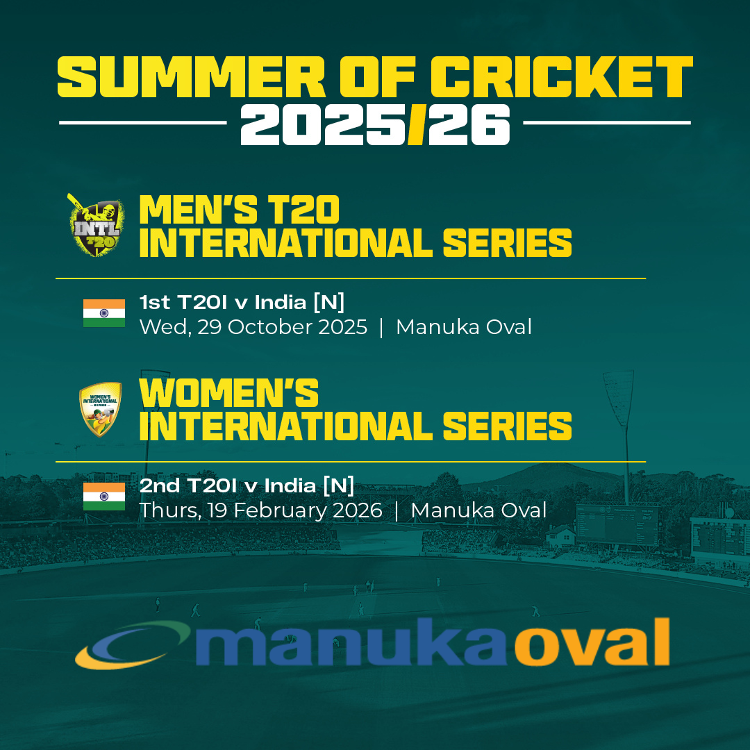 Picture of T20 International Cricket Returns to Manuka Oval This Summer Manuka Oval